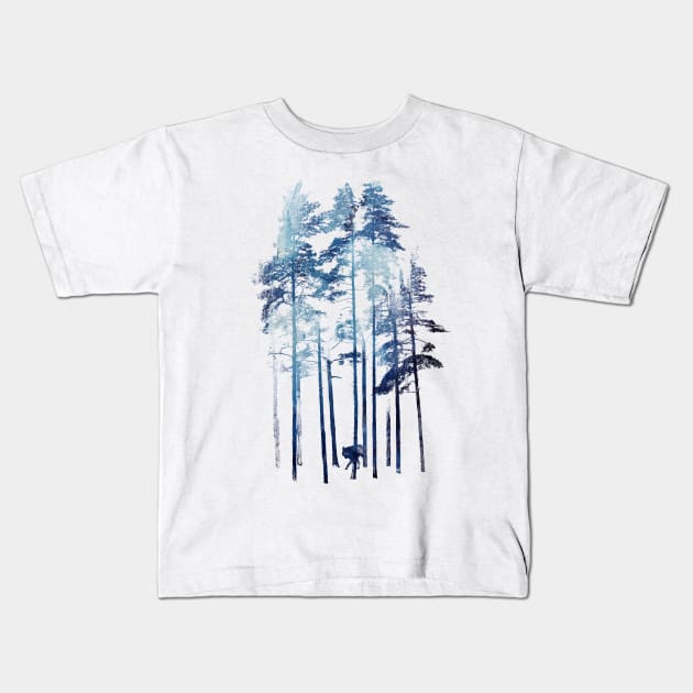 Winter Wolf Kids T-Shirt by astronaut